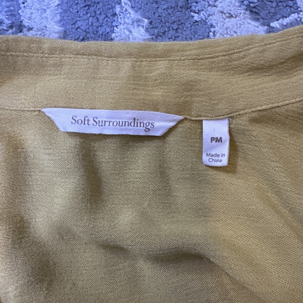 Soft Surroundings Tunic Top Women PM Mustard Yellow Excellent - Picture 6 of 9
